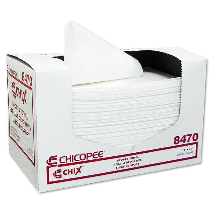 Chicopee 8470 Sports Towel, 14" Width x 24" Length, White (6 Pack of 100= 600 Towels)