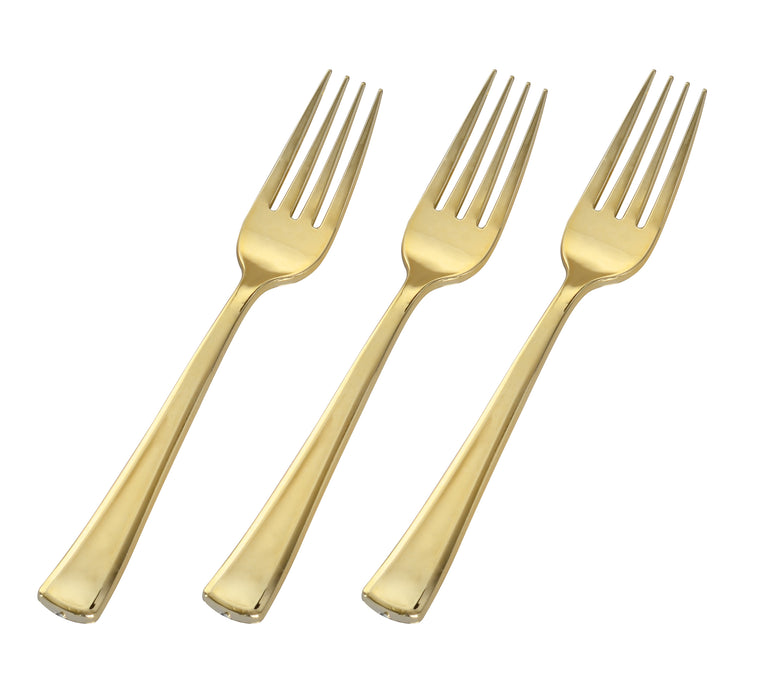 Heavy Weight Golden Forks (7.25") - Paper Supplies Plus