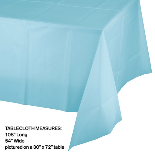 Creative Converting 54 X 108 Pastel Blue Rectangular Disposable Plastic Table Cover - 12/Case