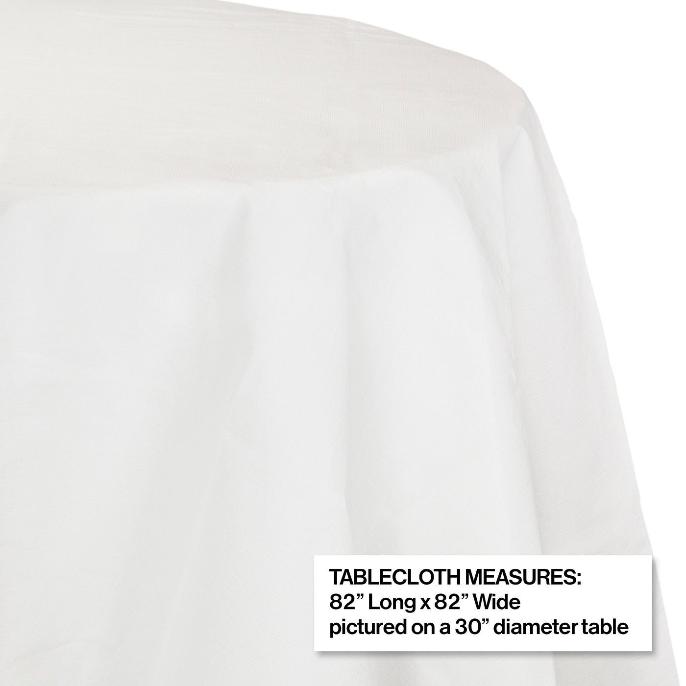 Creative Converting 82" White OctyRound Disposable Plastic Table Cover - 12/Case