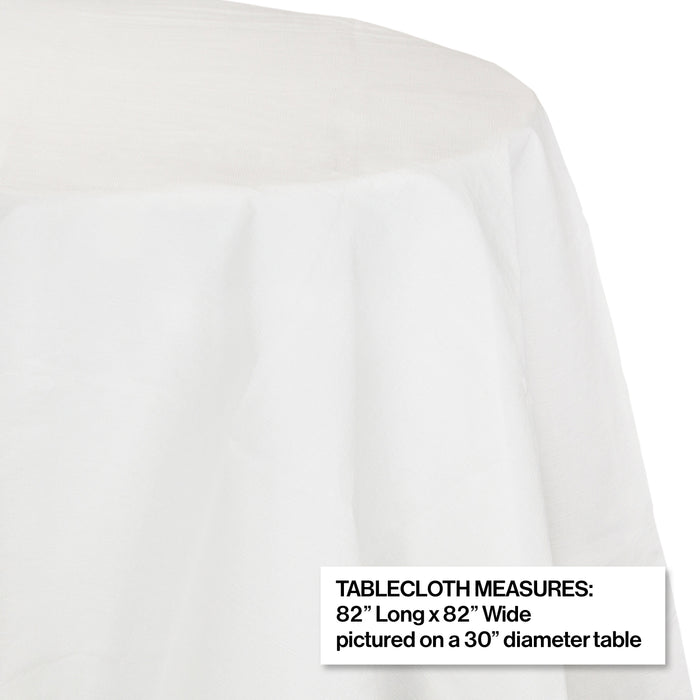 Creative Converting 82" White OctyRound Disposable Plastic Table Cover - 12/Case