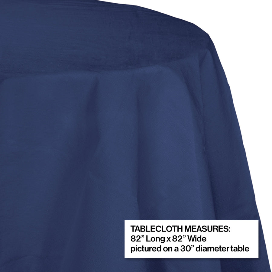 Creative Converting 82" Navy OctyRound Disposable Plastic Table Cover - 12/Case