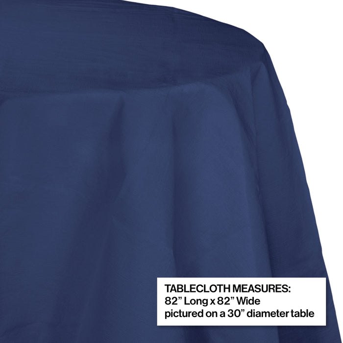 Creative Converting 82" Navy OctyRound Disposable Plastic Table Cover - 12/Case