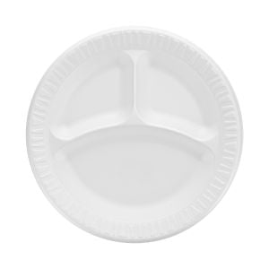 Dart 9 in. 3 Compartment Foam Plates (500/CS) - Paper Supplies Plus