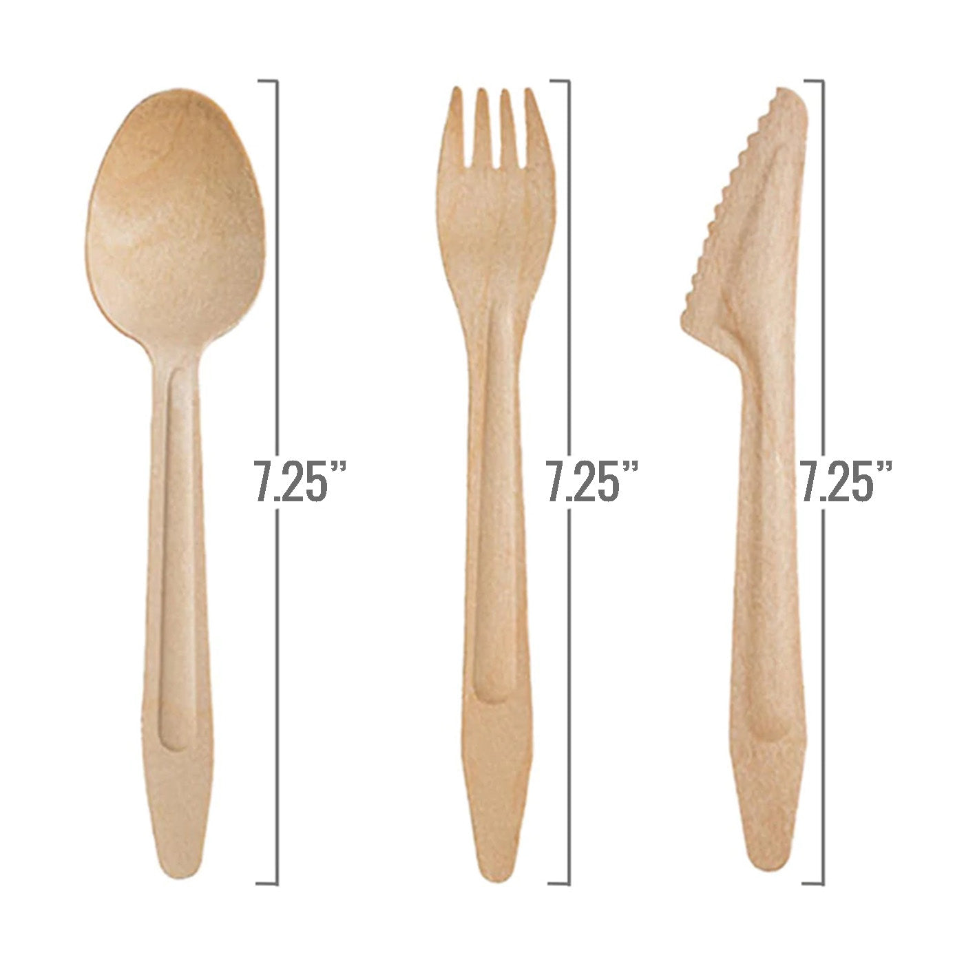 Natural Birch Wood Eco-Friendly Disposable Napkin Cutlery Set - Spoons, Forks, Knives, and Napkins