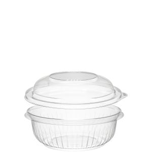 Dart PET12BCD PresentaBowls 12 oz. Clear Plastic Bowl with Dome Lid (252/CS) - Paper Supplies Plus