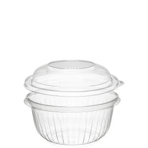 Dart C16BCD PresentaBowls 16 oz. Clear Plastic Bowl with Dome Lid (252/CS) - Paper Supplies Plus