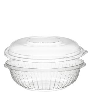 Dart PET24BCD PresentaBowls 24 oz. Clear Plastic Bowl with Dome Lid - Paper Supplies Plus