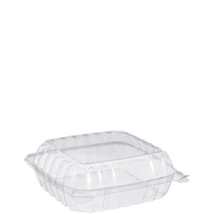 8 x 8 x 3 Clear Hinged Plastic Clamshell - Take out Containers