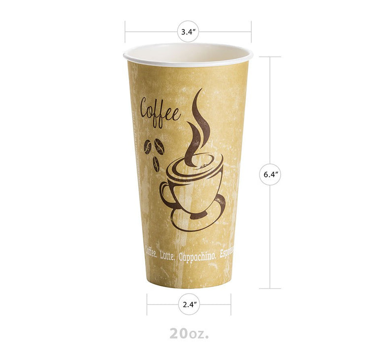 20oz Paper Hot Cup (Classic Design) (500/CS) - Paper Supplies Plus