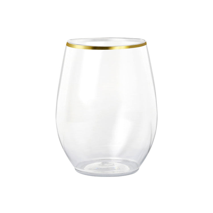 16 oz. Stemless Disposable Plastic Wine Glasses