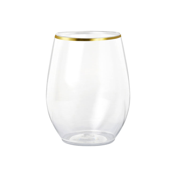 12 oz. Stemless Plastic Wine Glasses (Avail. Multiple Colors and Designs)