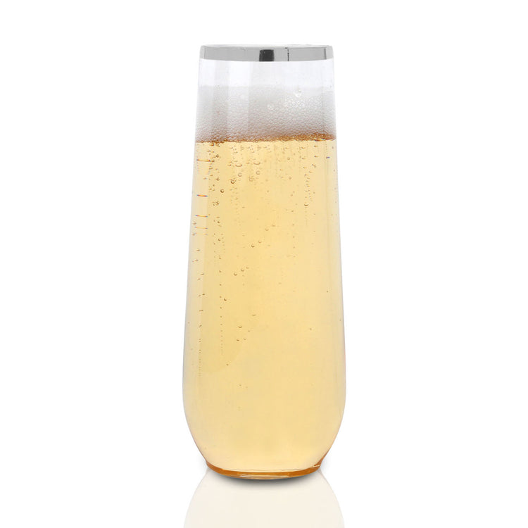 9 oz.  Stemless Disposable Plastic Champagne Flutes