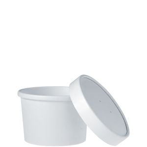 12 oz. White Paper Food Container and Lid Combo, Pack of 250