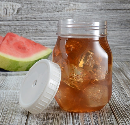 Large Mason Jar Lid (STRAW SLOT), PP (256 LIDS) - Paper Supplies Plus