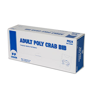 ADULT POLY CRAB BIB, PKD 5/500 - Paper Supplies Plus