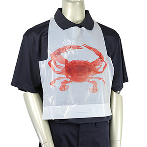 ADULT POLY CRAB BIB, PKD 5/500 - Paper Supplies Plus