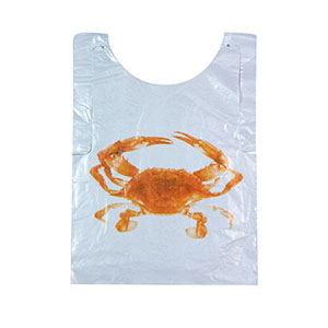 ADULT POLY CRAB BIB, PKD 5/500 - Paper Supplies Plus