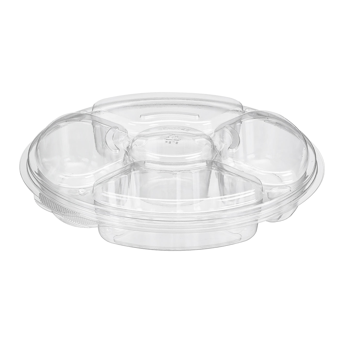 Inline Plastics PL042C 5 COMPARTMENT PLATTER COMBO WITH LID (100/CS)