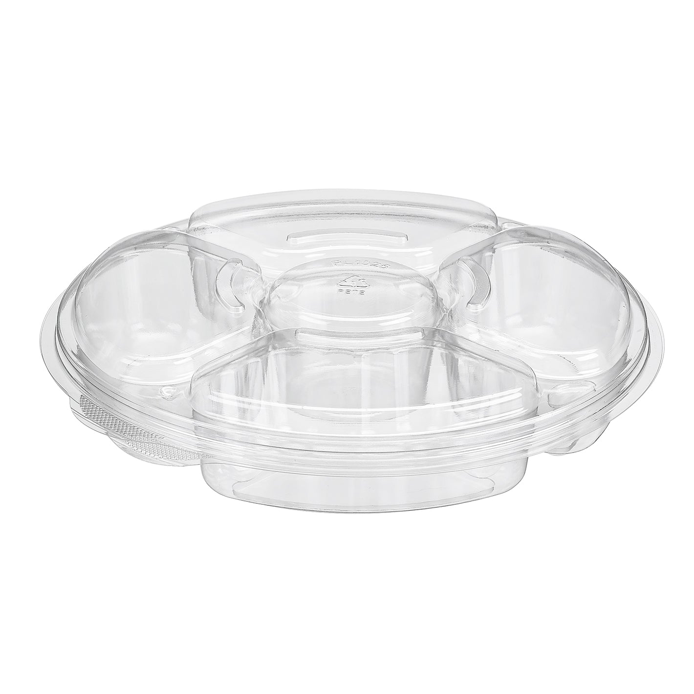 Inline Plastics PL042C 5 COMPARTMENT PLATTER COMBO WITH LID (100/CS)