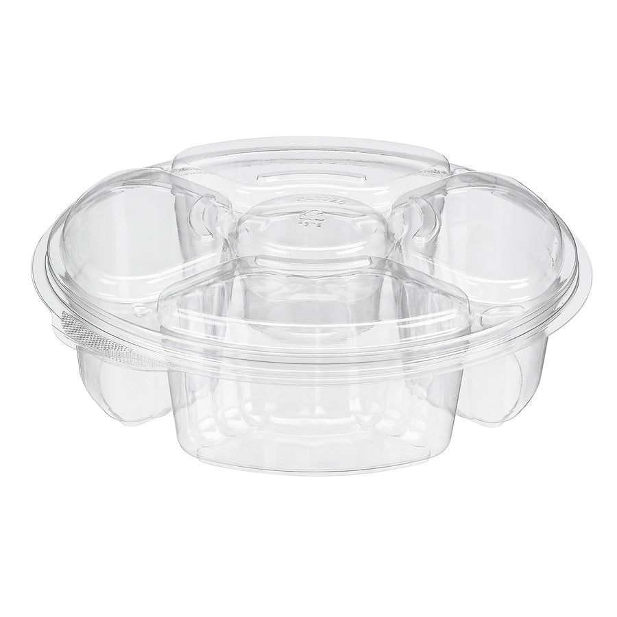 Inline Plastics PL065C 5 COMPARTMENT PLATTER COMBO WITH LID (100/CS)