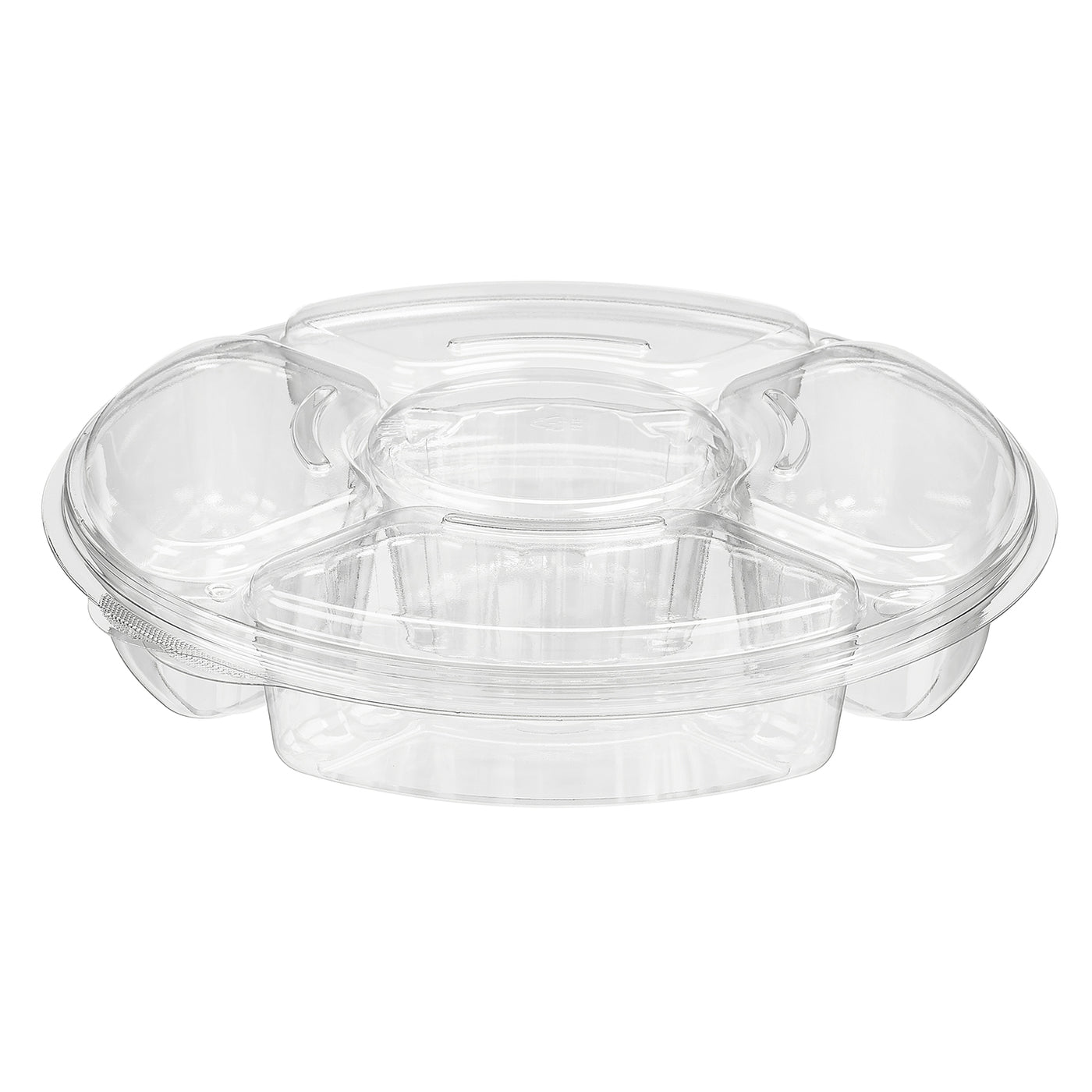 Inline Plastics PL096C 5 COMPARTMENT PLATTER COMBO WITH LID (50/CS)