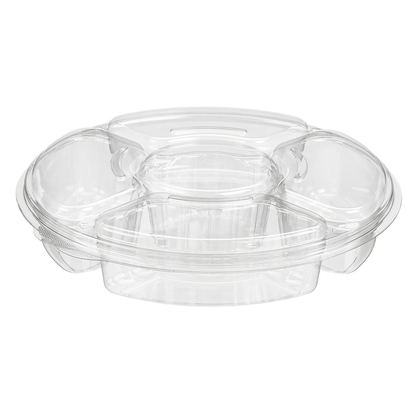 Inline Plastics PL096C 5 COMPARTMENT PLATTER COMBO WITH LID (50/CS)