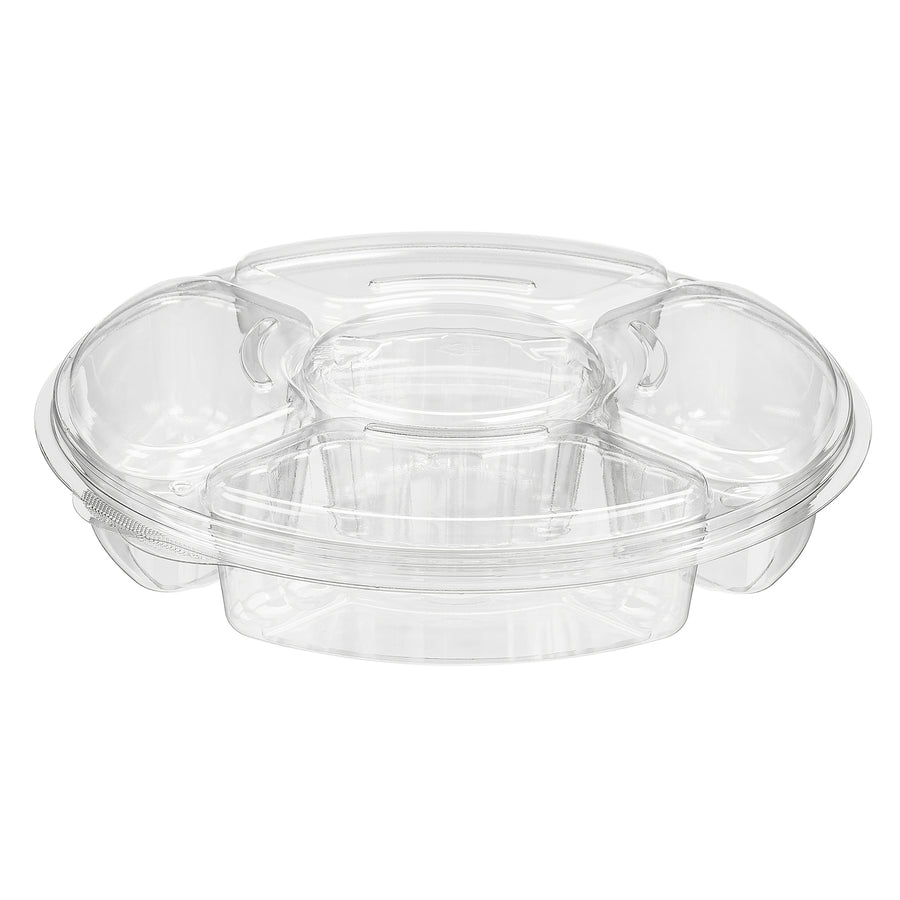 Inline Plastics PL096C 5 COMPARTMENT PLATTER COMBO WITH LID (50/CS)