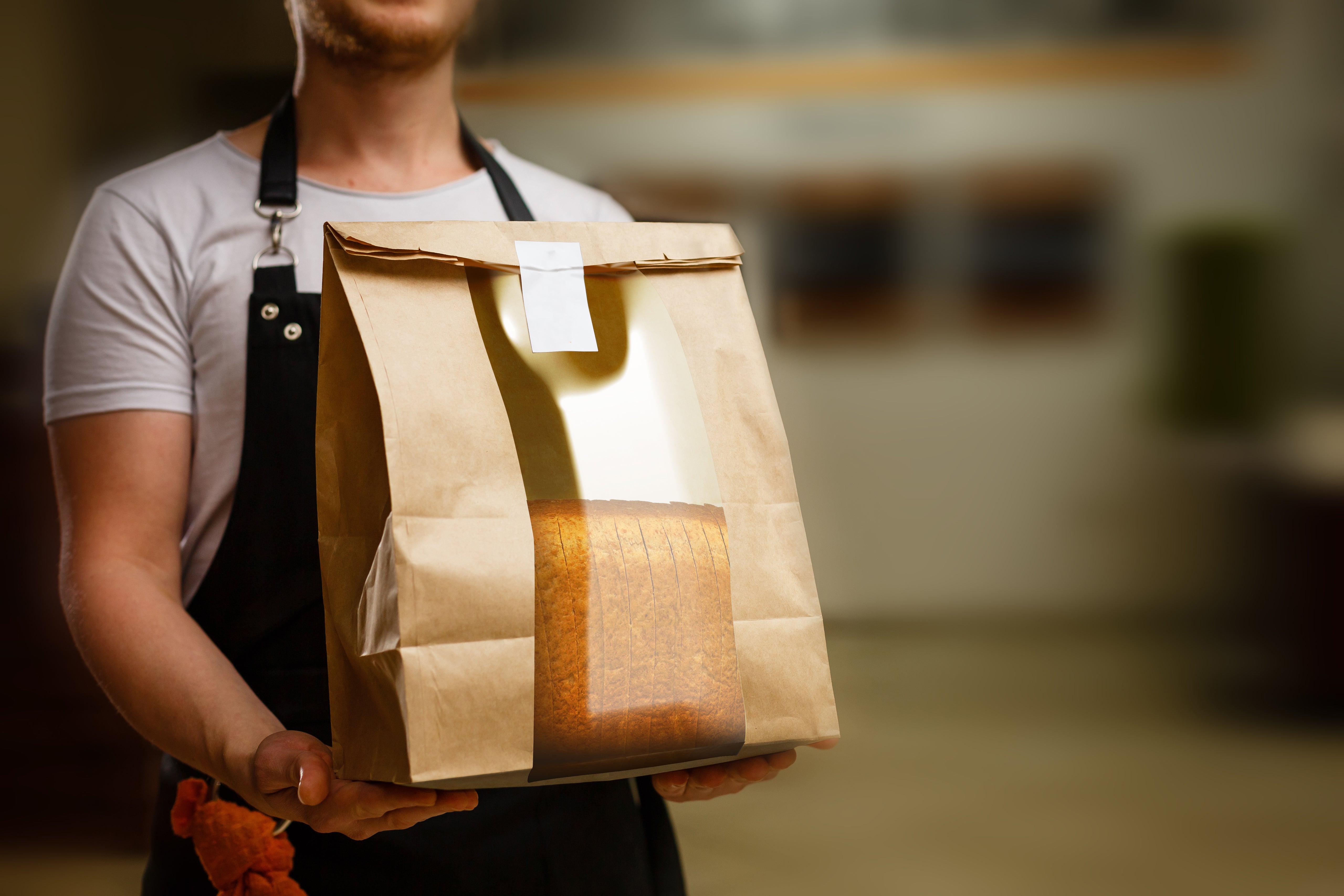 Long Brown Sos Bag With Window - L:8.9 X W:4.6 X H:15.1in 500 Pcs/Cs