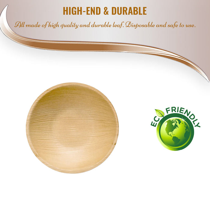 8 oz. Round Palm Leaf Disposable Eco Friendly Soup Bowls (100 Bowls)