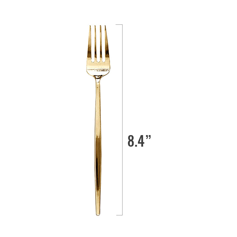 Shiny Gold Moderno Disposable Plastic Dinner Forks  (300 Per Case)
