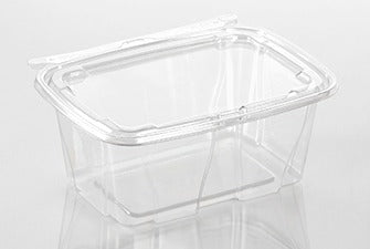 8oz Clear PP Plastic Square Snap-Lock Containers (Tamper-Evident Lid) - Clear