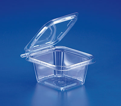 Futura 24 oz Silver Plastic Tamper-Evident Container - with Clear Lid,  Microwavable - 7 x 4 3/4 x 1 3/4 - 100 count box