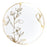 7.5" White with Gold Antique Floral Round Plastic Disposable Dinner Plates (120 Per Case)