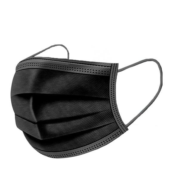 Black Procedural Face Mask - 50 PACK