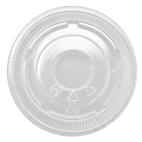 Karat 92mm PET Plastic Flat Lids - No Hole - 1,000 ct