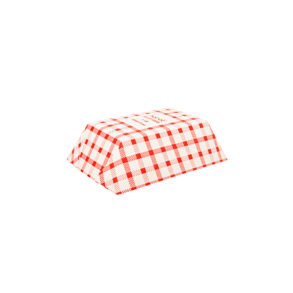 1.0 lb Food Tray - Shepherd's Check (Red) - 1,000 Trays Per Case