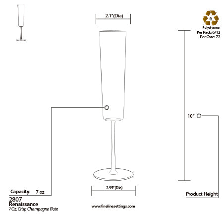 7 oz. Champagne Flute (72/CS) - Paper Supplies Plus