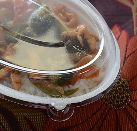 9.5" X 6" DOME LID FOR 24 OZ. OVAL BOWL (250 PER CASE)