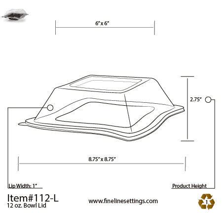 Dome Lid for the 12oz Wave-trends Square Plate (120/CS)