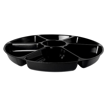 18" BLACK 7 DEEP COMPARTMENT TRAY-12/CS