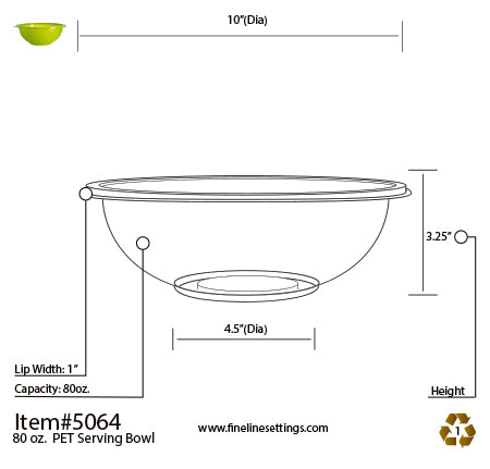 Fineline Settings 64oz. Salad Bowl (Super Bowl Collection)- 25 BOWLS