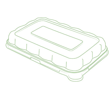 8.5" X 5.5" DOME LID FOR 24/32 OZ. RECTANGLE BOWLS (300 PER CASE)