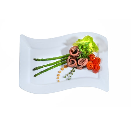 7.5" x 12" Wave-trends Rectangular Luncheon Plate (120/CS) - Paper Supplies Plus