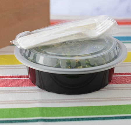 Fineline Settings 17CPRB38: 7.25" - 38 oz Round Bowl W/Lid (150 Sets Per Case)