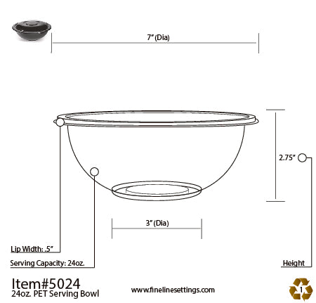 Fineline Settings 24 oz. Bowl (Super Bowl Collection)-100 Lids