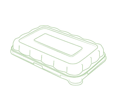 7" X 4.5" DOME LID FOR 12/16 OZ. RECTANGLE BOWLS (600 PER CASE)