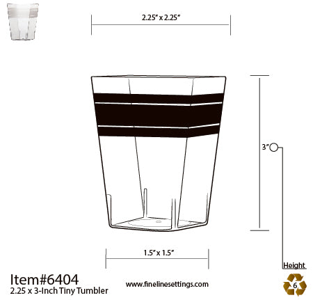 2.25" x 3" Tiny Tumblers (Approx. 4 Ounces)  (200/CS)