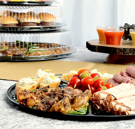 12" 6-Compartment Polypro Catering Trays — Party Platters | 50/Case