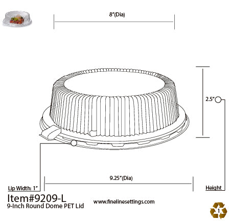 Flariware 9" Plate Dome PETE Lid (120/Case)